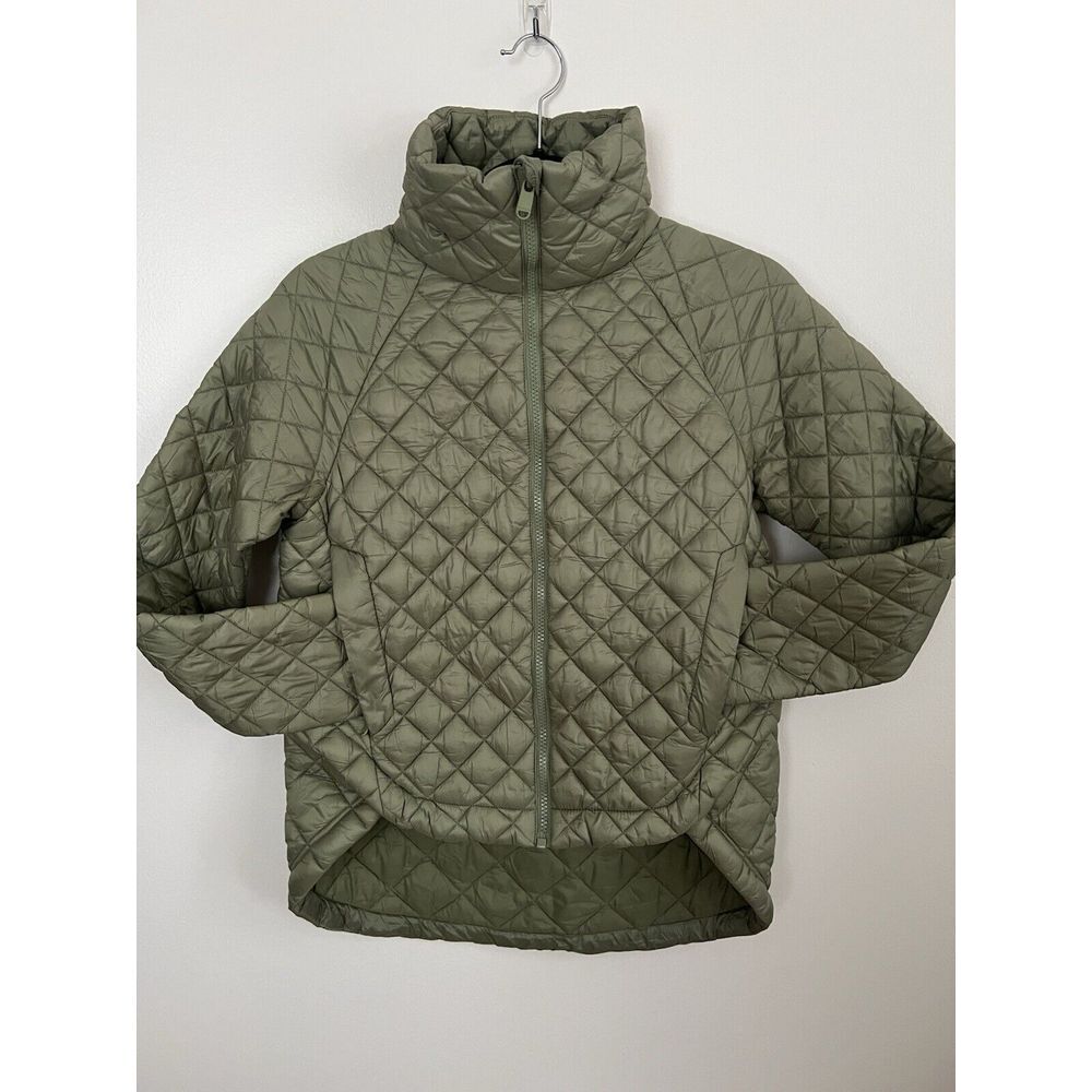 ATHLETA Whisper Featherless Puffer Jacket Women's Size XXS Olive Green